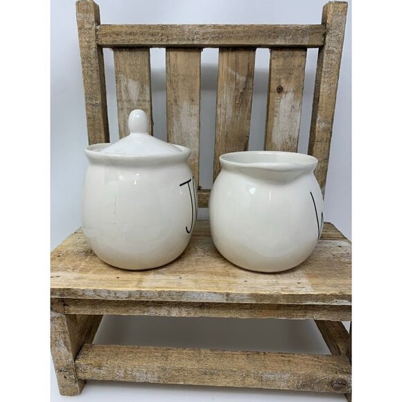 Rae Dunn JOY WISH Creamer Sugar Bowl Set Christmas Artisan Collection Magenta - Picture 6 of 8